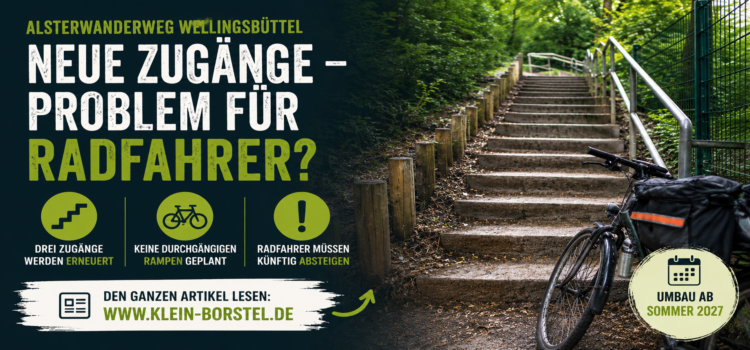 Umbau am Alsterwanderweg: Neue Zugänge sorgen für Kritik bei Radfahrern Umbau am Alsterwanderweg: Neue Zugänge sorgen für Kritik bei Radfahrern